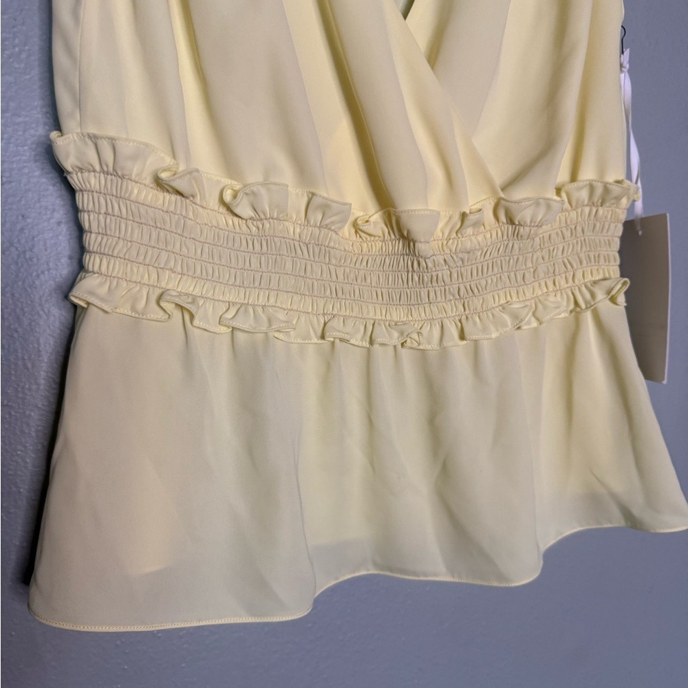 NWT Amanda Uprichard New York pale yellow‎ ruffle blouse - Picture 4 of 6